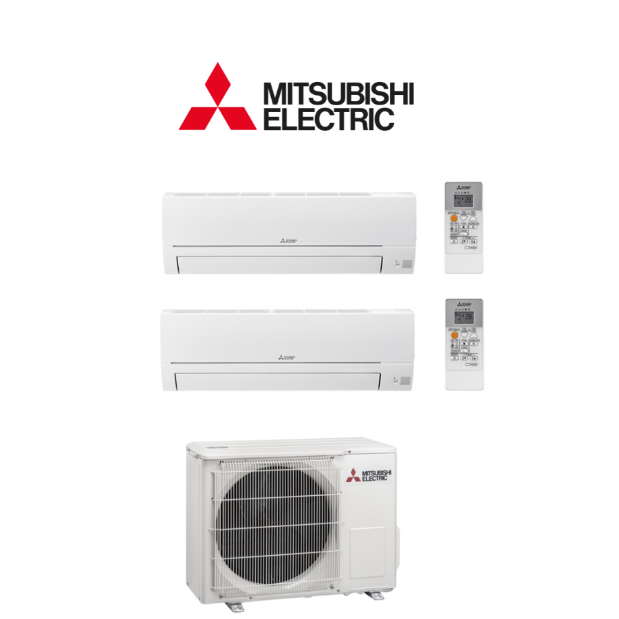 Mitsubishi MXZ-2HA40VF airco buitendeel + 2 x MSZ-HR25VFK binnendelen + wifi